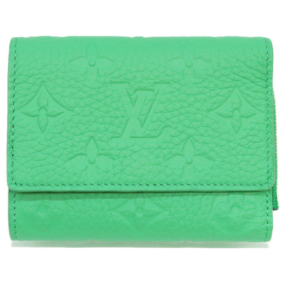 LOUIS VUITTON M25848 Monogram Taurillon Bamboo Green Portefeuille Pilot Tri-f...